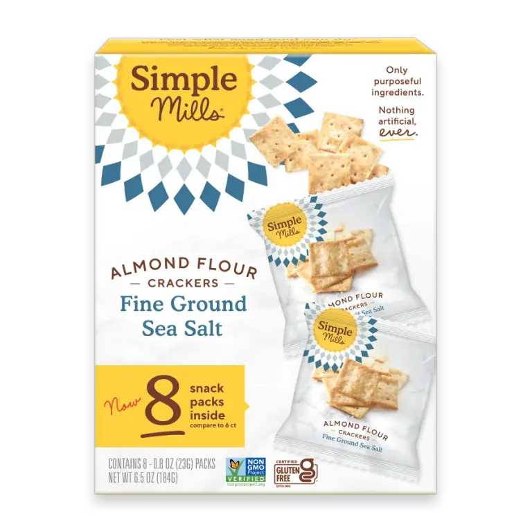 Fine Ground Sea Salt Almond Flour Crackers Snack Pack