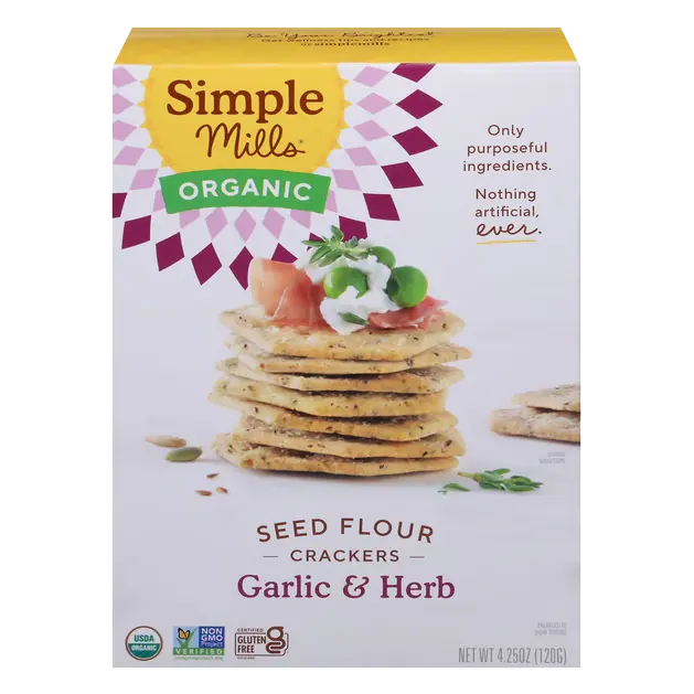 Garlic & Herb Organic Seed Flour Crackers