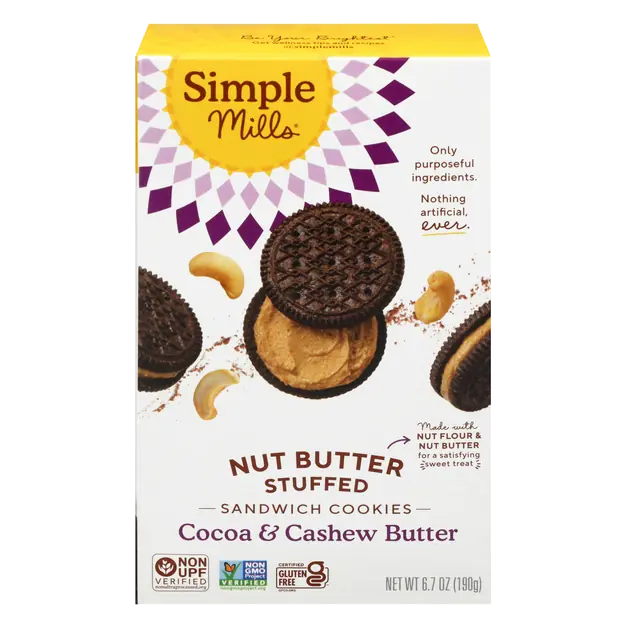 Gluten Free Cocoa Cashew Nut Butter Stuffed Sandwich Cookies