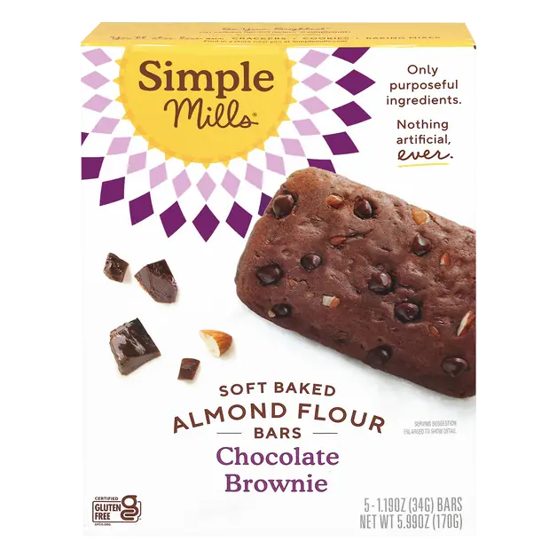 Gluten Free Soft Chocolate Brownie Almond Flour Bars - 5 ct