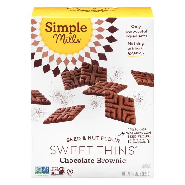 Gluten Free Thins Chocolate Brownie Seed & Nut Flour Cookies