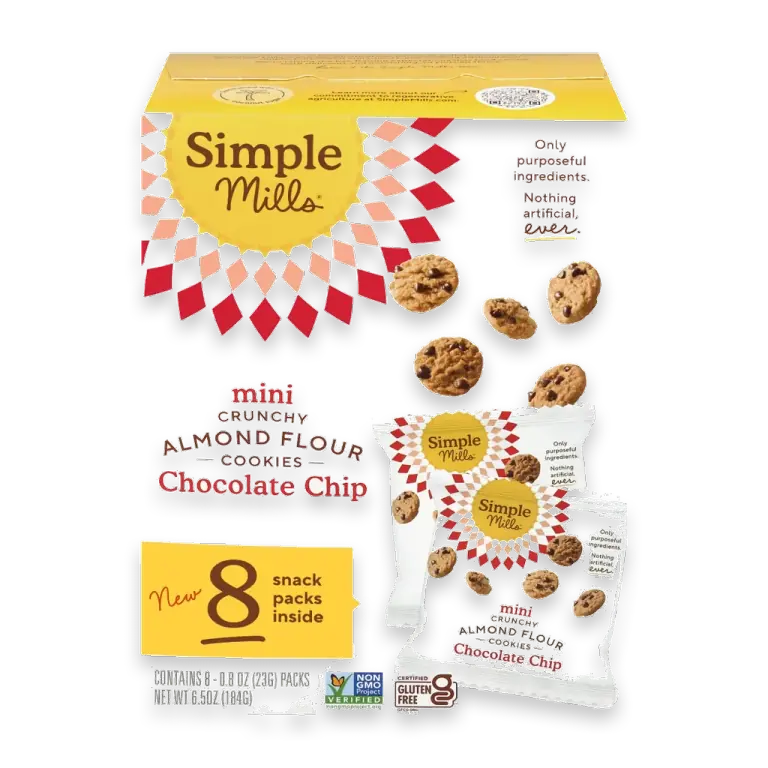 Mini Crunchy Almond Flour Chocolate Chip Cookie Snack Packs
