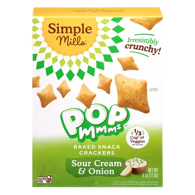 Pop Mmms Sour Cream & Onion Baked Snack Crackers