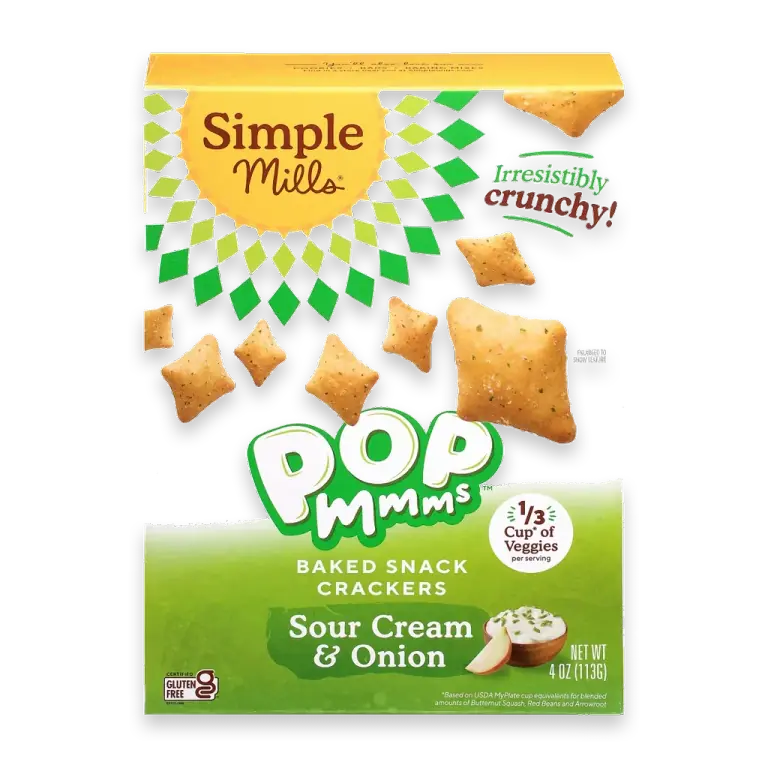 Pop Mmms Sour Cream & Onion Veggie Flour Baked Snack Crackers