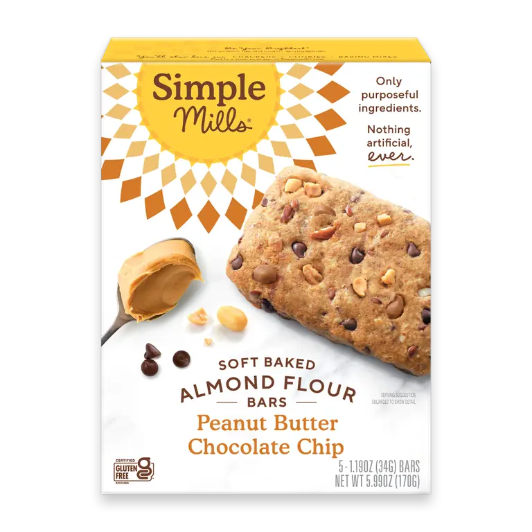 Soft Baked Almond Flour Bars Peanut Butter Chocolate Chip