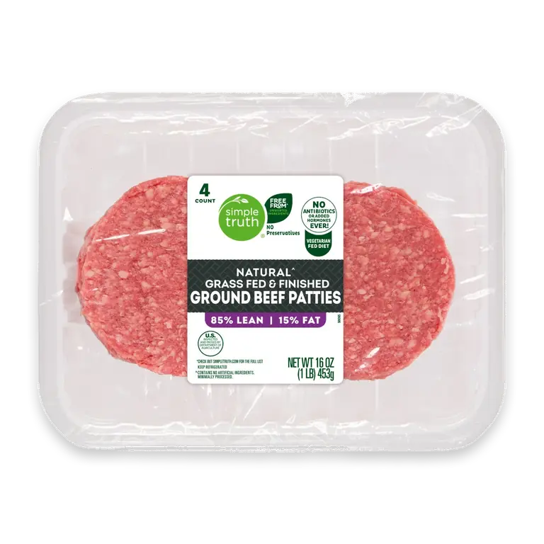 85/15 Grass Fed Natural Ground Beef Patties