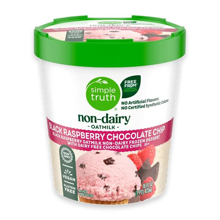 Dairy Free Oatmilk Black Raspberry Chocolate Chip Frozen Dessert Pint