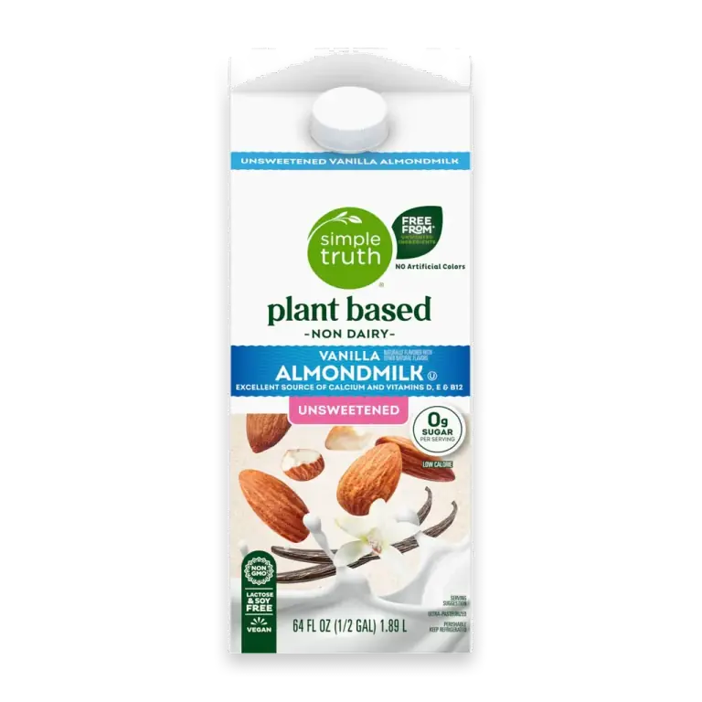 Dairy Free Unsweetened Vanilla Almond Milk Half Gallon