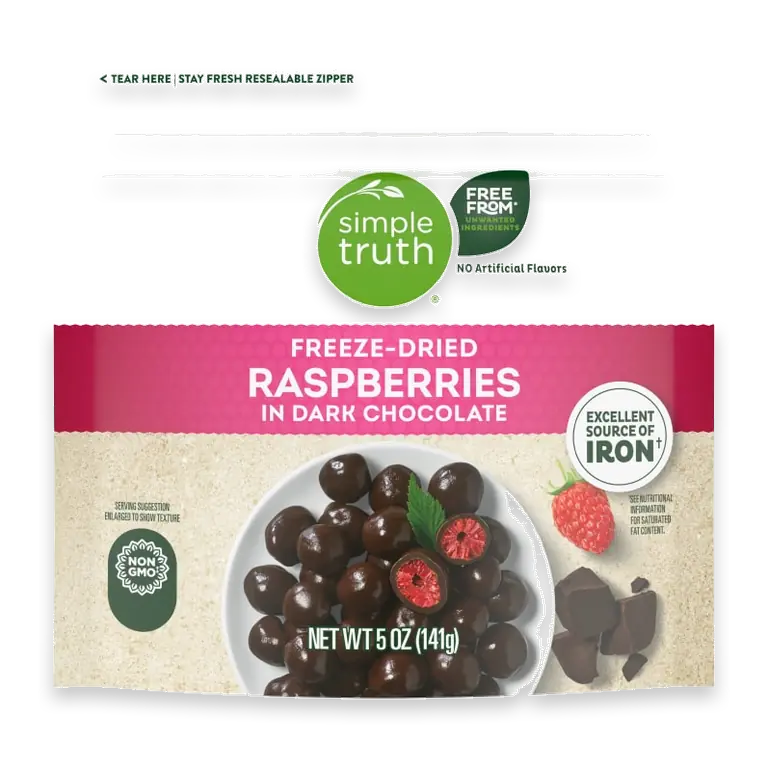 Freeze-Dried Raspberries in Dark Chocolate
