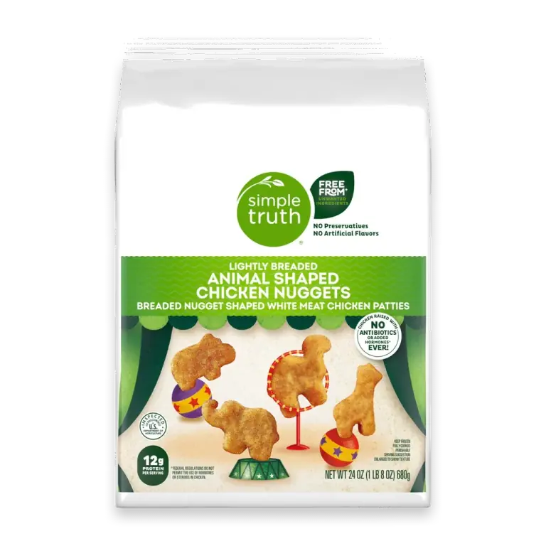 Frozen Fully Cooked Animal Shaped Lightly Breaded Chicken Nuggets