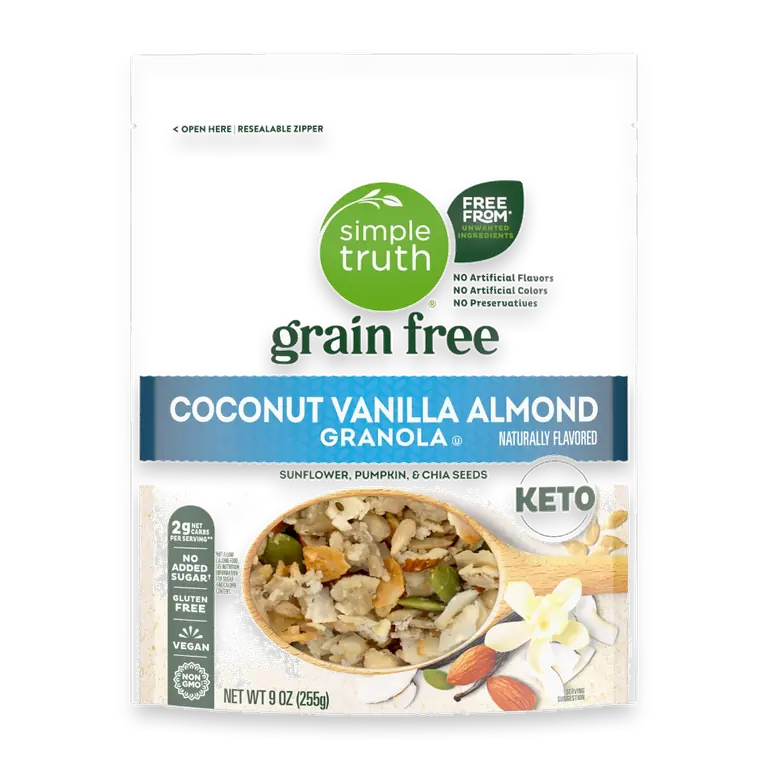Keto Grain Free Coconut Vanilla Almond Granola Cereal