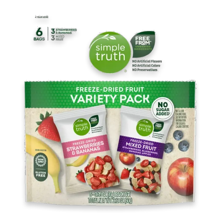 Mixed Fruit & Strawberry Banana Freeze Dried Fruit Variety Pack