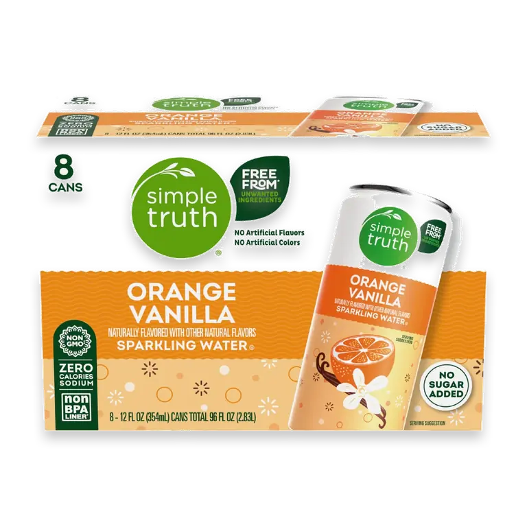 Orange Vanilla Sparkling Water Cans