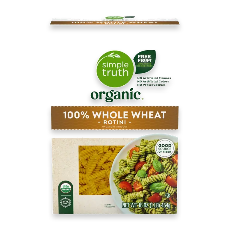 100% Whole Wheat Rotini Pasta
