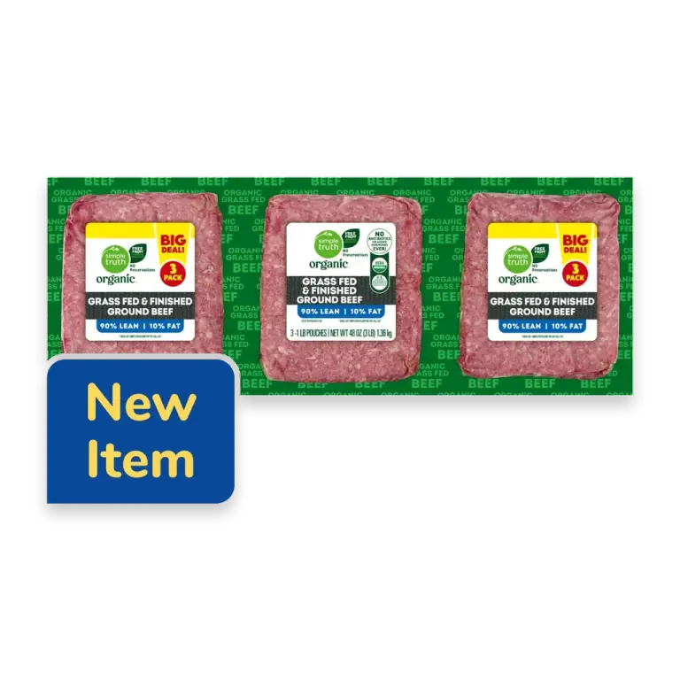 Organic 90/10 Grass Fed and Finished Ground Beef Pack 3 LB BIG DEAL!