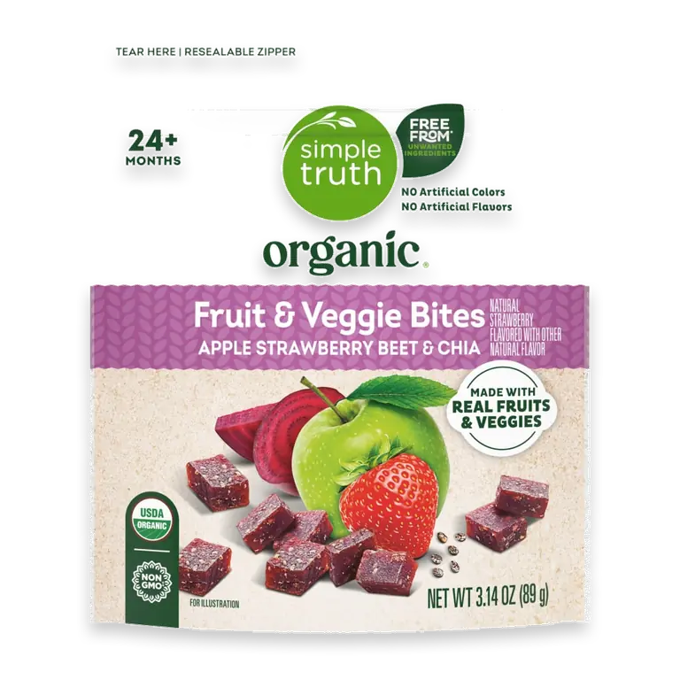 Apple Strawberry Beet and Chia Fruit and Veggie Bites