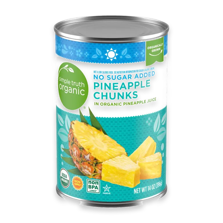 Canned Pineapple Chunks No Sugar Added in Pineapple Juice