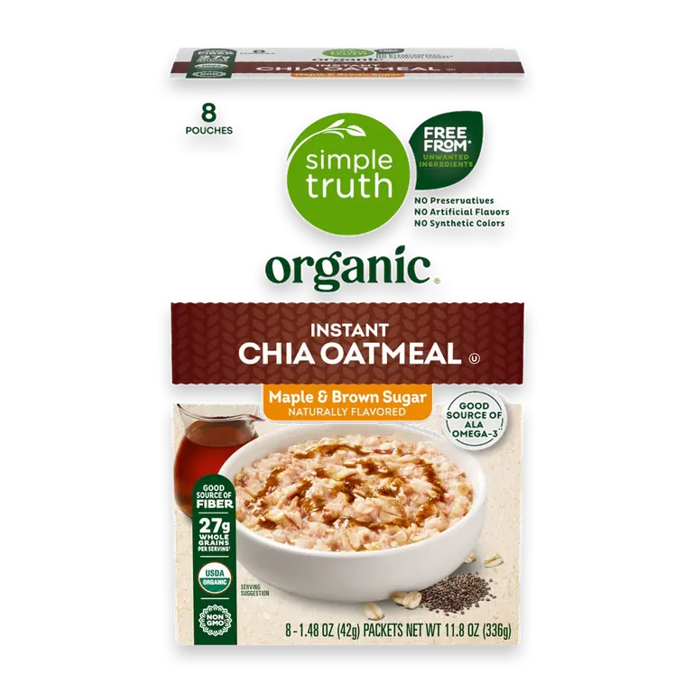 Maple and Brown Sugar Instant Chia Oatmeal