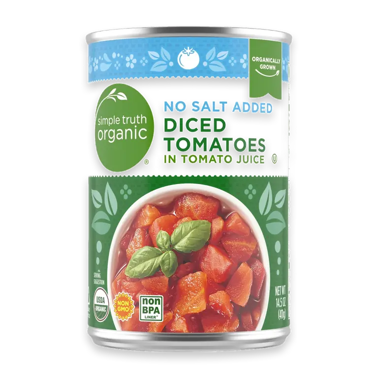 Organic No Salt Added Diced Tomatoes in Tomato Juice