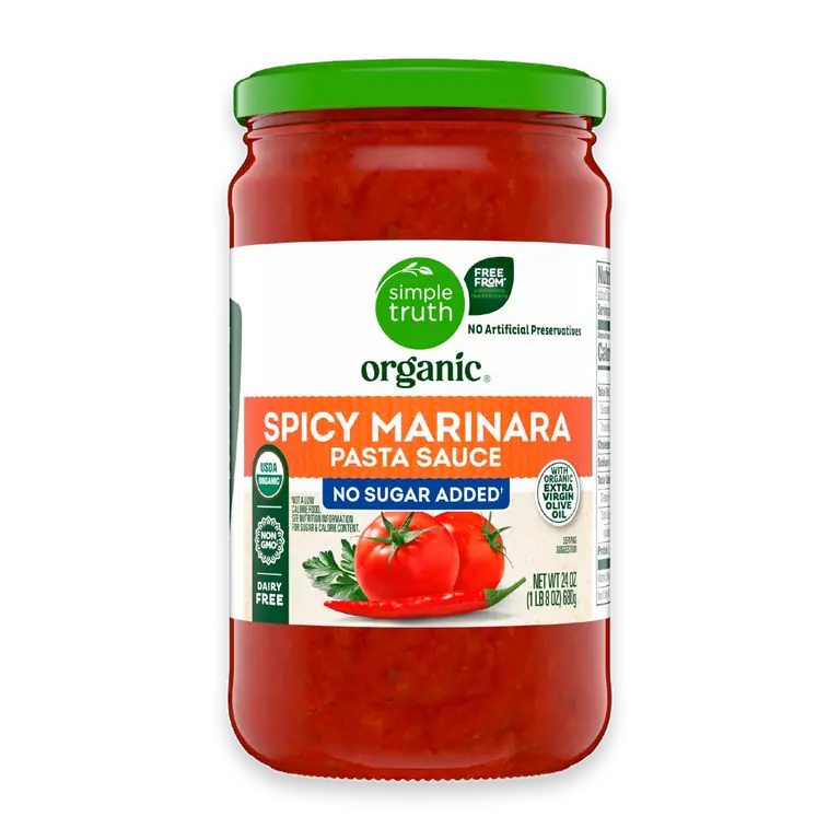 No Sugar Added Spicy Marinara Pasta Sauce