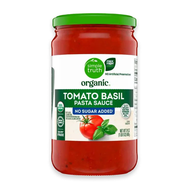 No Sugar Added Tomato Basil Pasta Sauce