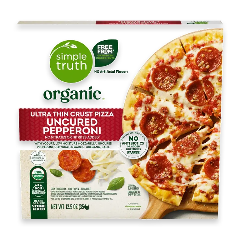 Uncured Pepperoni Ultra Thin Crust Frozen Pizza