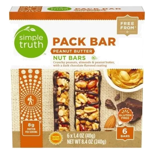 Peanut Butter Crunchy Peanuts, Almonds & Peanut Butter, with a Dark Chocolate Flavored Coating Pack Nut Bars