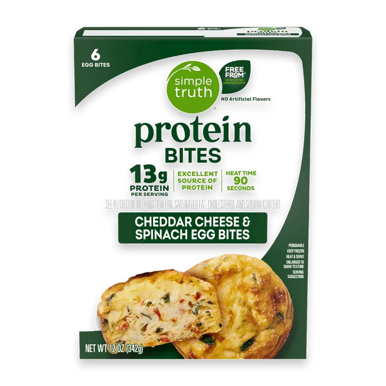 Protein Cheddar Cheese and Spinach Egg Bites