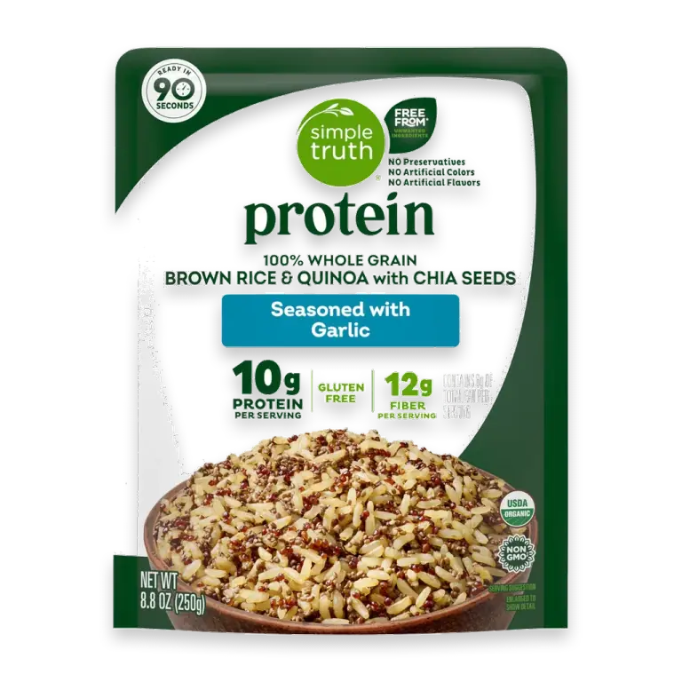 Protein Garlic Brown Rice and Quinoa with Chia Seeds