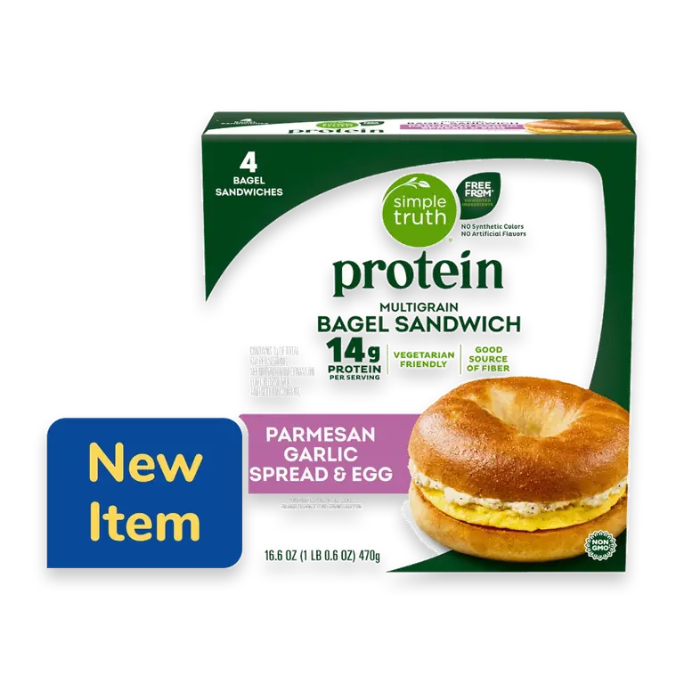 Protein Parmesan Garlic Spread and Egg Multigrain Bagel Breakfast Sandwich