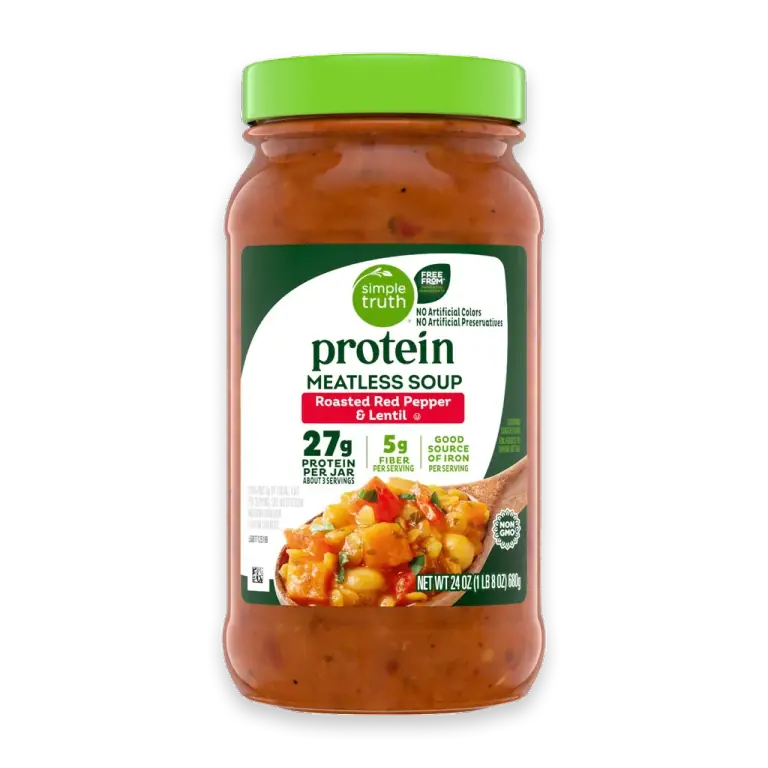 Protein Roasted Red Pepper and Lentil Meatless Soup