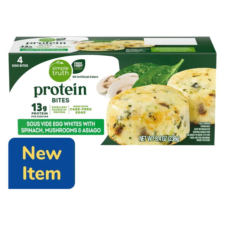 Protein Spinach Mushrooms and Asiago Egg White Bites