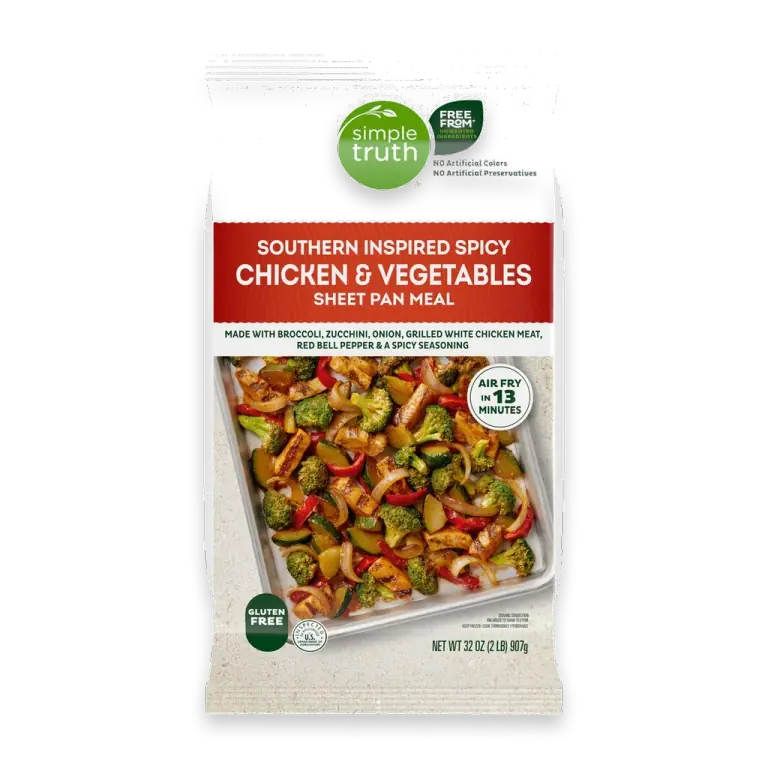 Southern Inspired Spicy Chicken and Vegetables Sheet Pan Meal