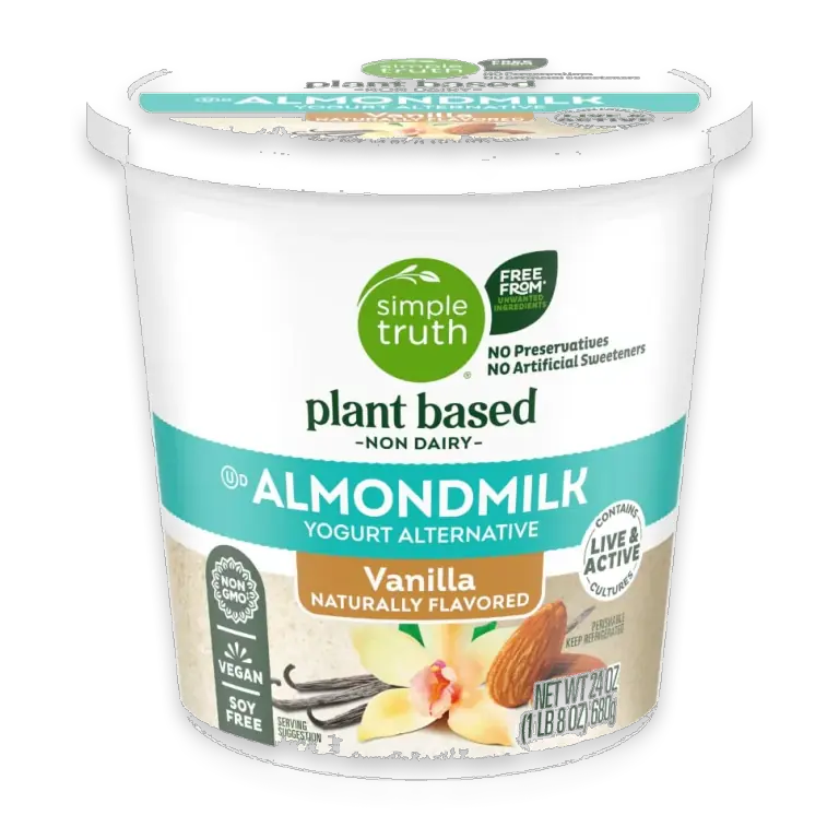 Vanilla Dairy Free Vegan Almond Milk Yogurt Alternative Tub