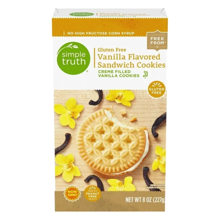 Vanilla Flavored Creme Filled Gluten Free Sandwich Cookies