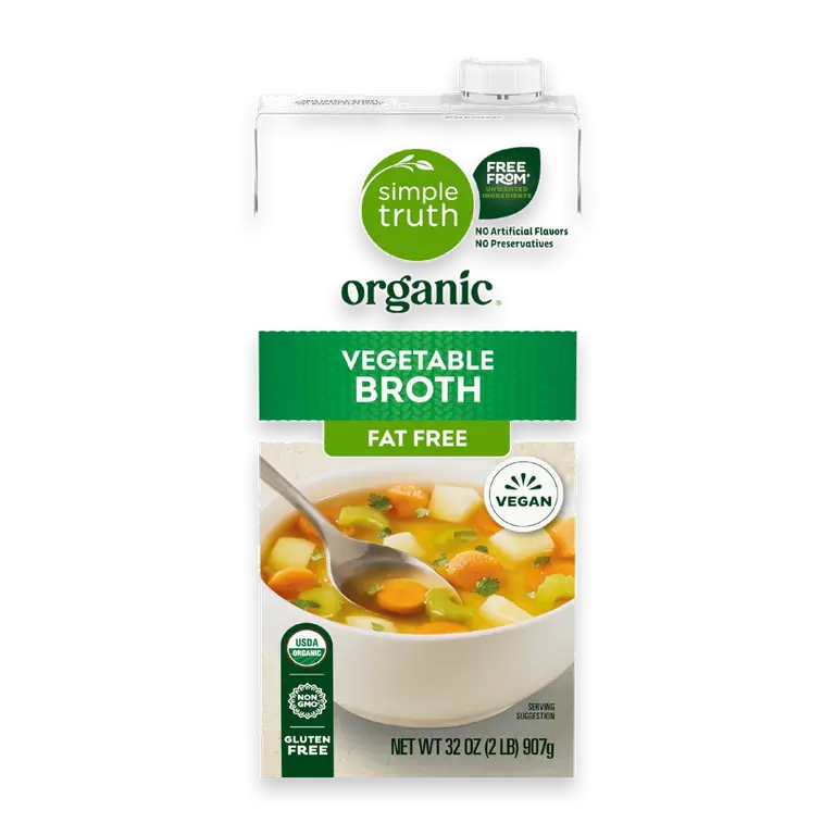 VEGETABLE BROTH FAT FREE - SIMPLE TRUTH ORGANIC - 32 OZ