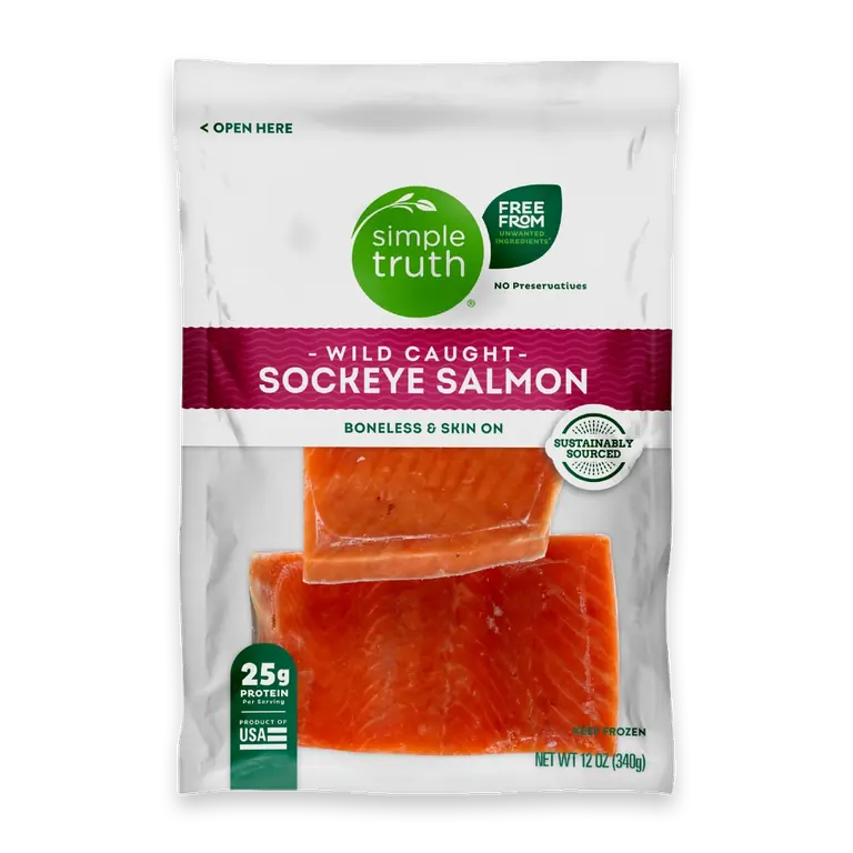 Wild Caught Sockeye Salmon Portions Frozen Skin On