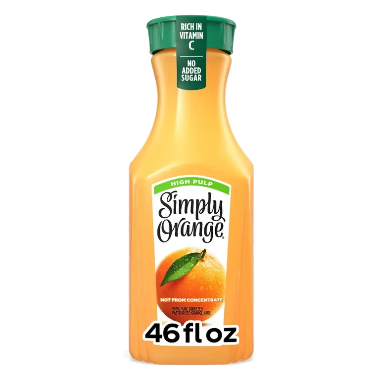 Simply Beverages Orange High Pulp Juice, 46 fl oz: Non-Caffeinated