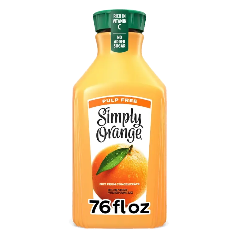 Simply Beverages Orange Pulp Free Juice, 76 fl oz