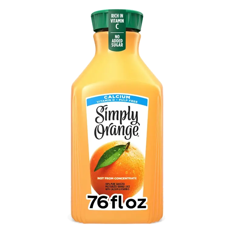 Simply Beverages Orange Pulp Free Juice with Calcium and Vitamin D, 76 fl oz