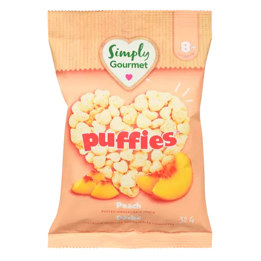 Puffies Puffed Wholegrain Snack Peach 8+ Months 32 g