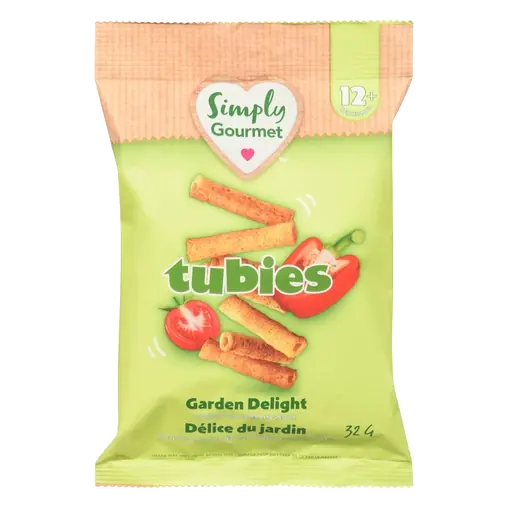 Tubies Puffed Wholegrain Snack Garden Delight 12+ Months 32 g