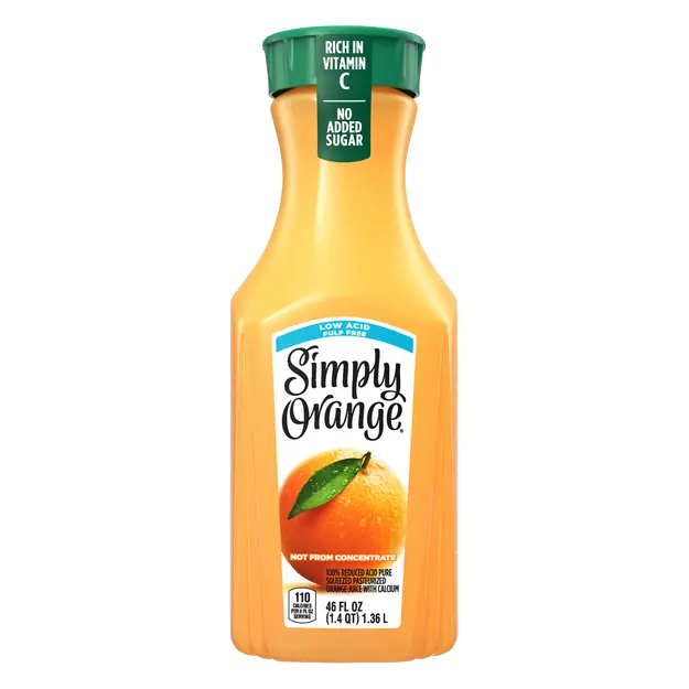 No Added Sugar Pulp Free Low Acid Orange Juice