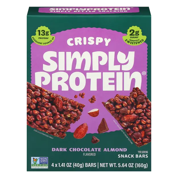 Dark Chocolate Almond 12g Protein Snack Bars - 4 ct