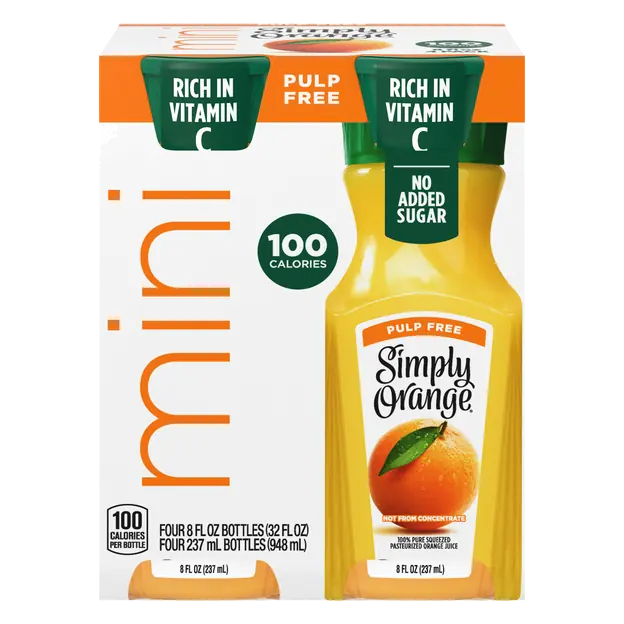 Pulp Free Mini Orange Juice - 4 pk