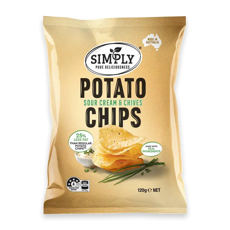 Sour Cream & Chives 25% Less Fat Potato Chips Share Pack