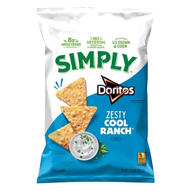 Tortilla Chips, Zesty Cool Ranch Flavored, Doritos