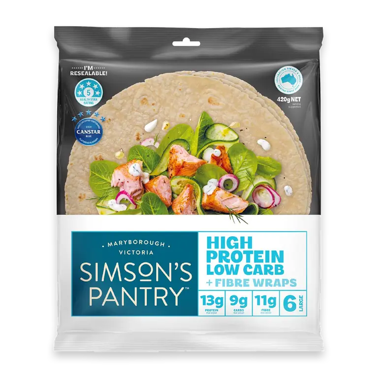 Low Carb High Protein + Fibre Large Wraps