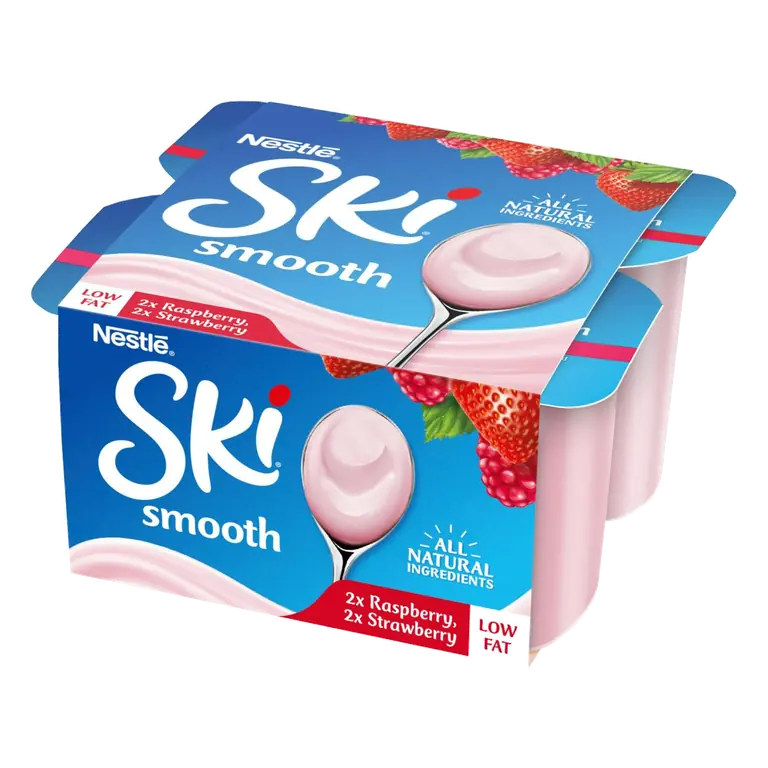 Smooth Strawberry & Raspberry Yogurt 4x120g