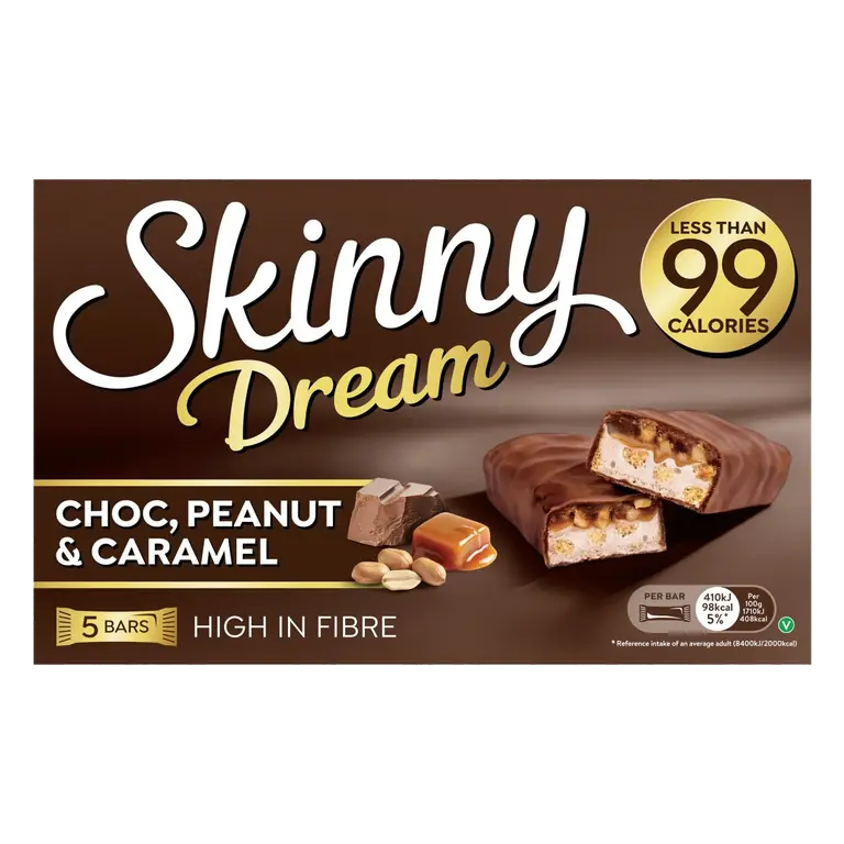 Dream Choc, Peanut & Caramel Bars 5 x 24g